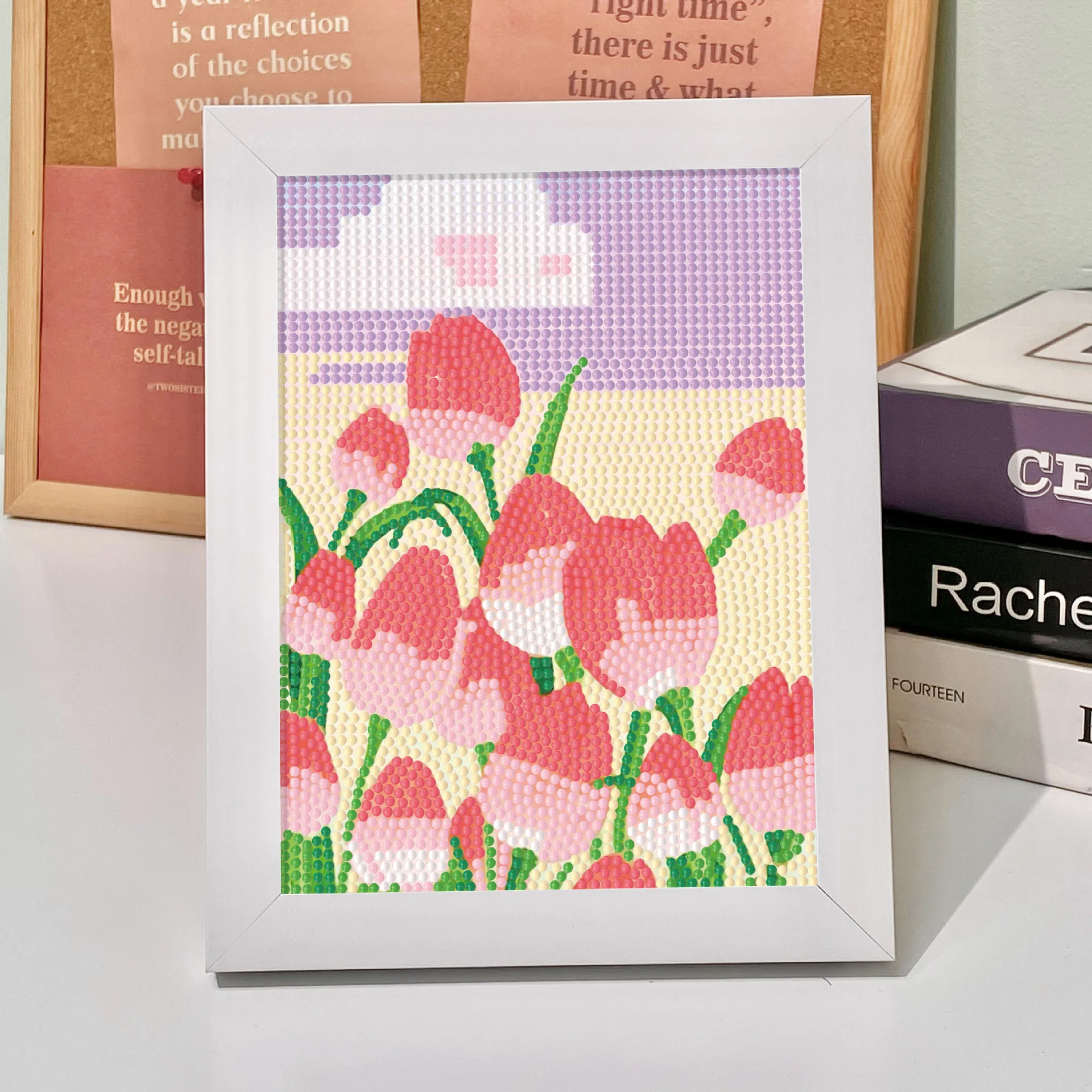 High Quantity 5D DIY Toy Full Diamond Art Painting With Wooden Frame Decoration Home Room Nice Tulip Flower Diamond Painting Toy