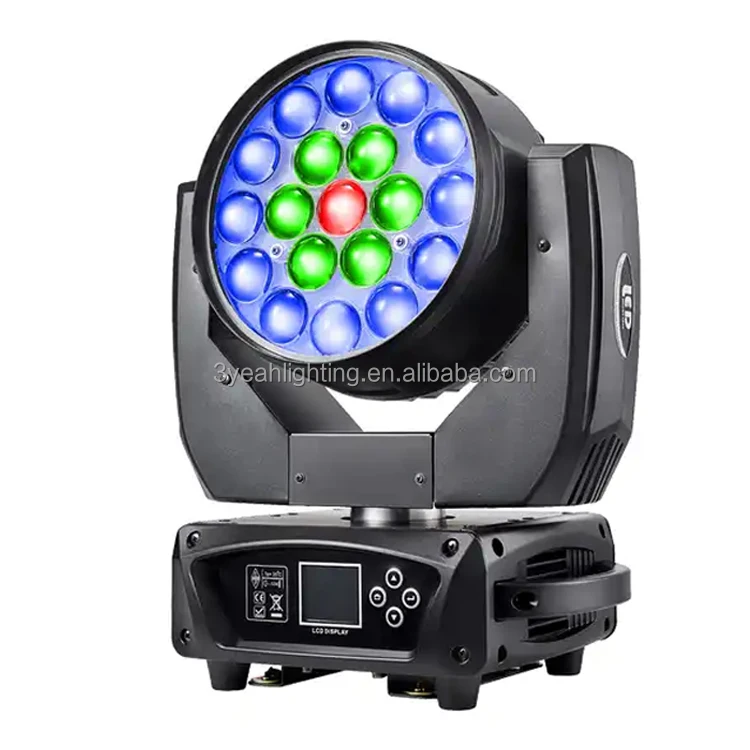 Zenith Led Stage Light 19*15w Mac Aura 19x15w Rgbw 4in1 Dmx Zoom Strobe Led Wash Moving Head Light For Dj Bar Disco
