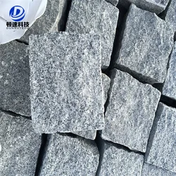 Flamed Anti Slip Grey Granite Cobble 10x10x3 Flat Stones Cube Paving Stone