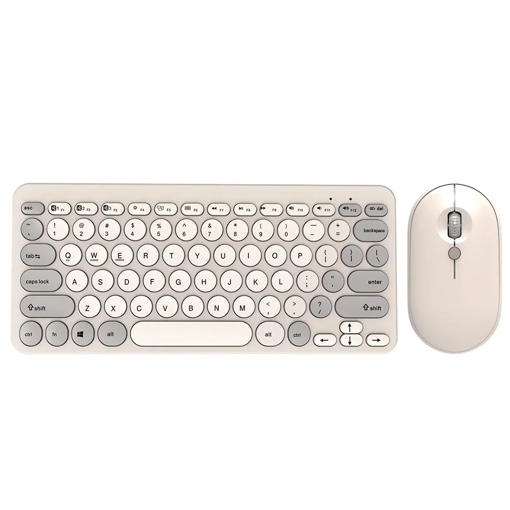 2023 Popular Ultra Thin Slim Three color mixing Punk keycap 2.4G wireless Keyboard  Mouse Combos