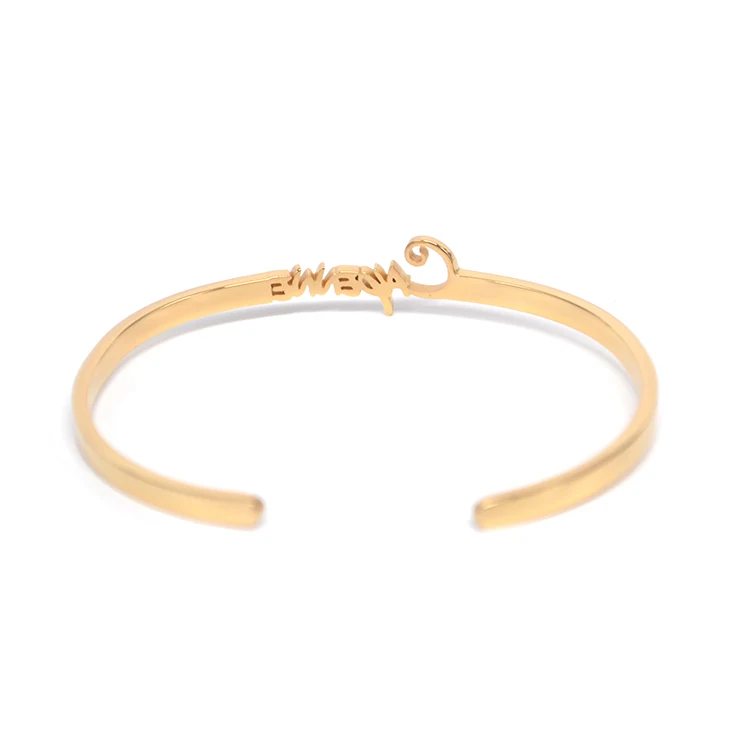 
Wholesale Stainless Steel 18K Gold Plated Personalized Custom Bangle 
