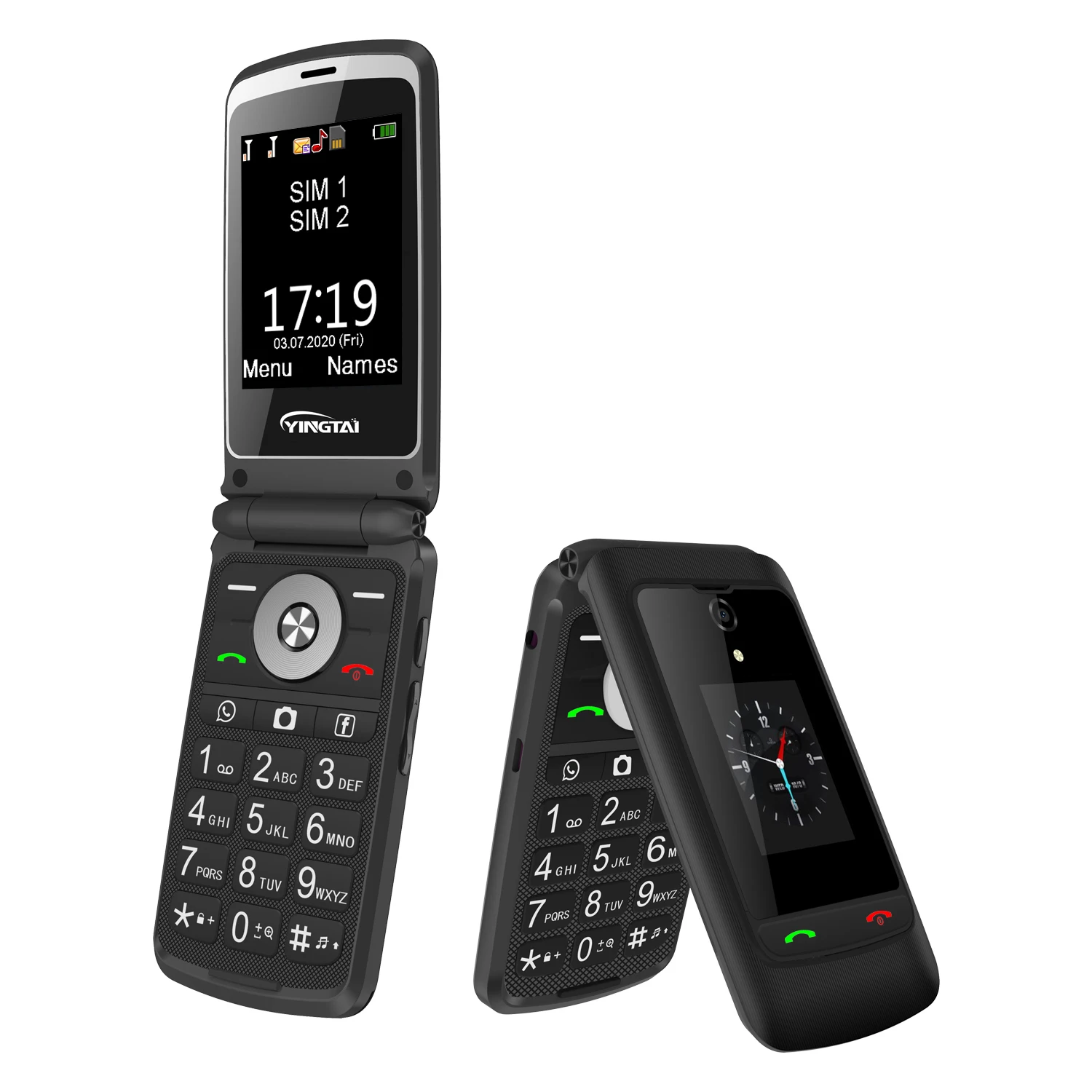 Newest flip keypad mobilephone 4G LTE android cell phone with wifi, whatsapp, facebook,Gps