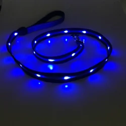 Amazon top seller 2023 light line led dog leash USB glowing in dark LED  dog leash Dog lead with spot lights on both sides