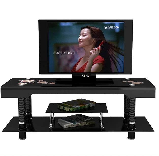 Черное толстое закаленное стекло для 32-65 дюймов, подставка для ЖК/светодиодного/плазменного телевизора, современная мебель для гостиной