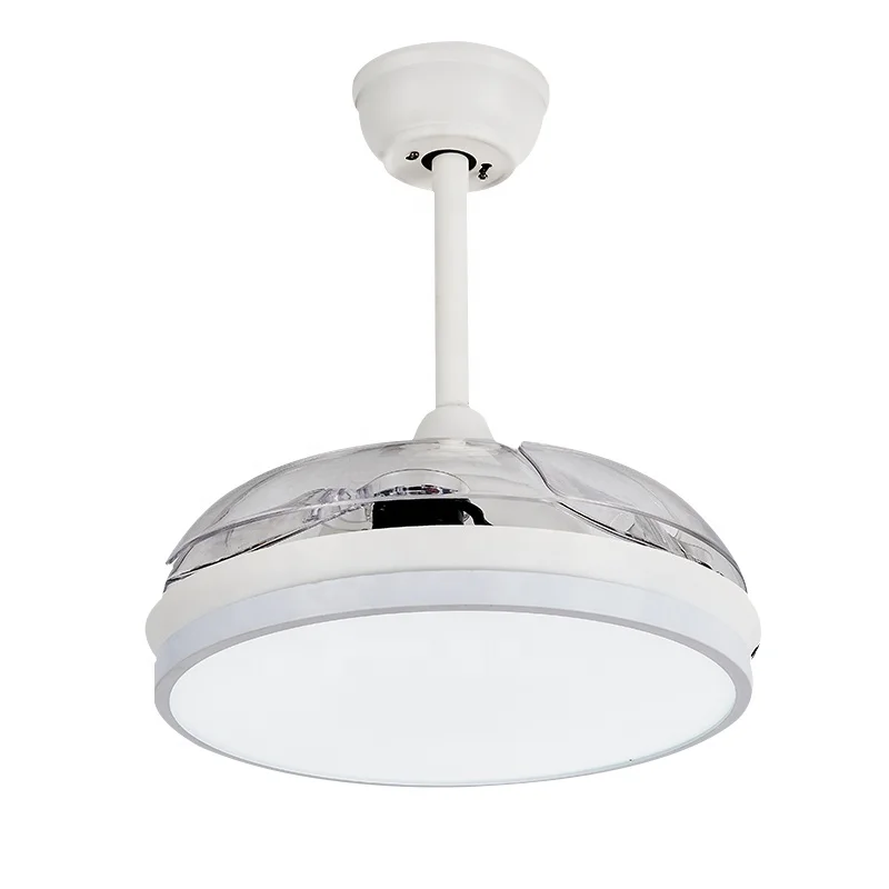 Fengyun 36 42 inch retractable chandelier high lumen led quality ceiling fan with hidden blades dc ceiling fans