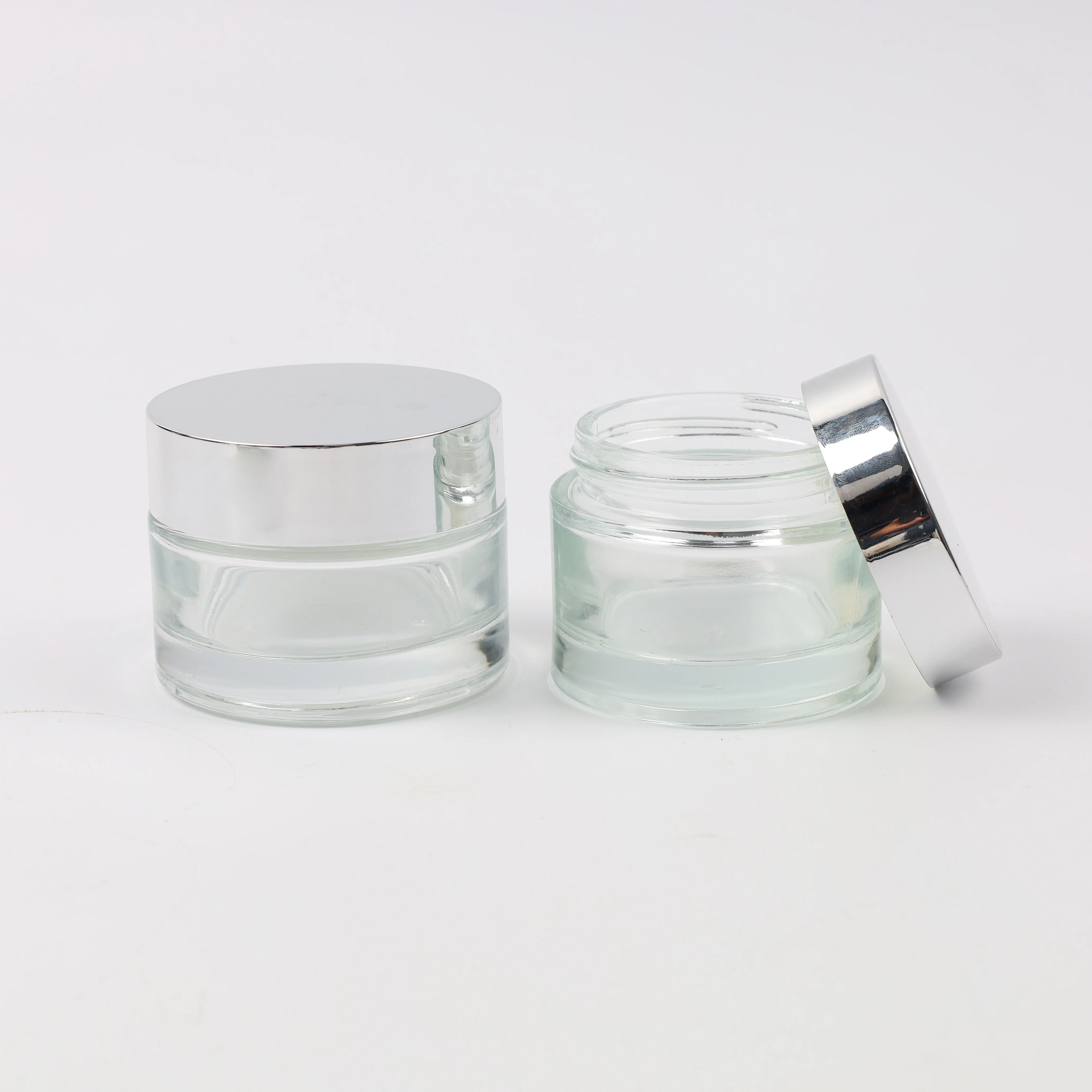 Frosted cylinder shape skin cream cosmetic container 30 ml 50 ml glass jar