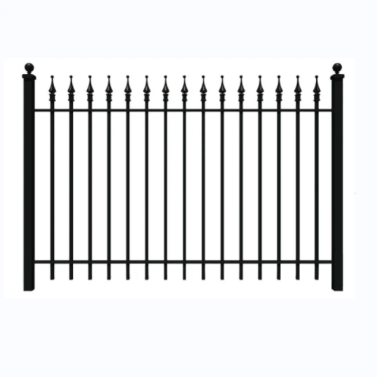 Factory Price Customized Metal Fence Galvanized Zinc Steel Guardrail Wrought Iron Fence for Garden Screen