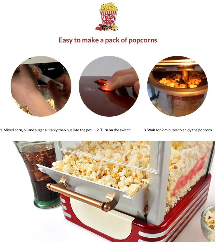 High Quality Oil Snack Maker Commercial Sweet Popcorn Machine Price