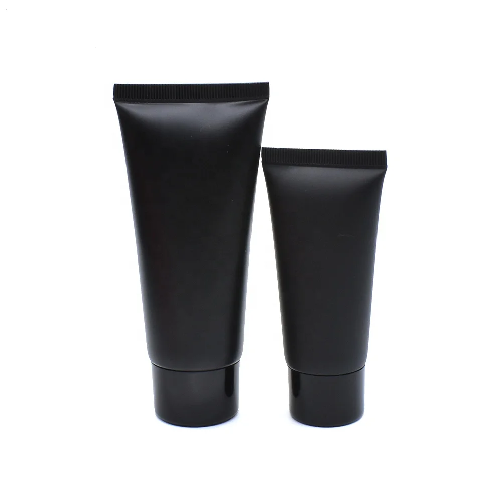 Портативный пластиковый мягкий косметический тюбик 50 мл 100 черный PE уход за кожей сжимает упаковку Мягкий Тюбик с винтовой крышкой