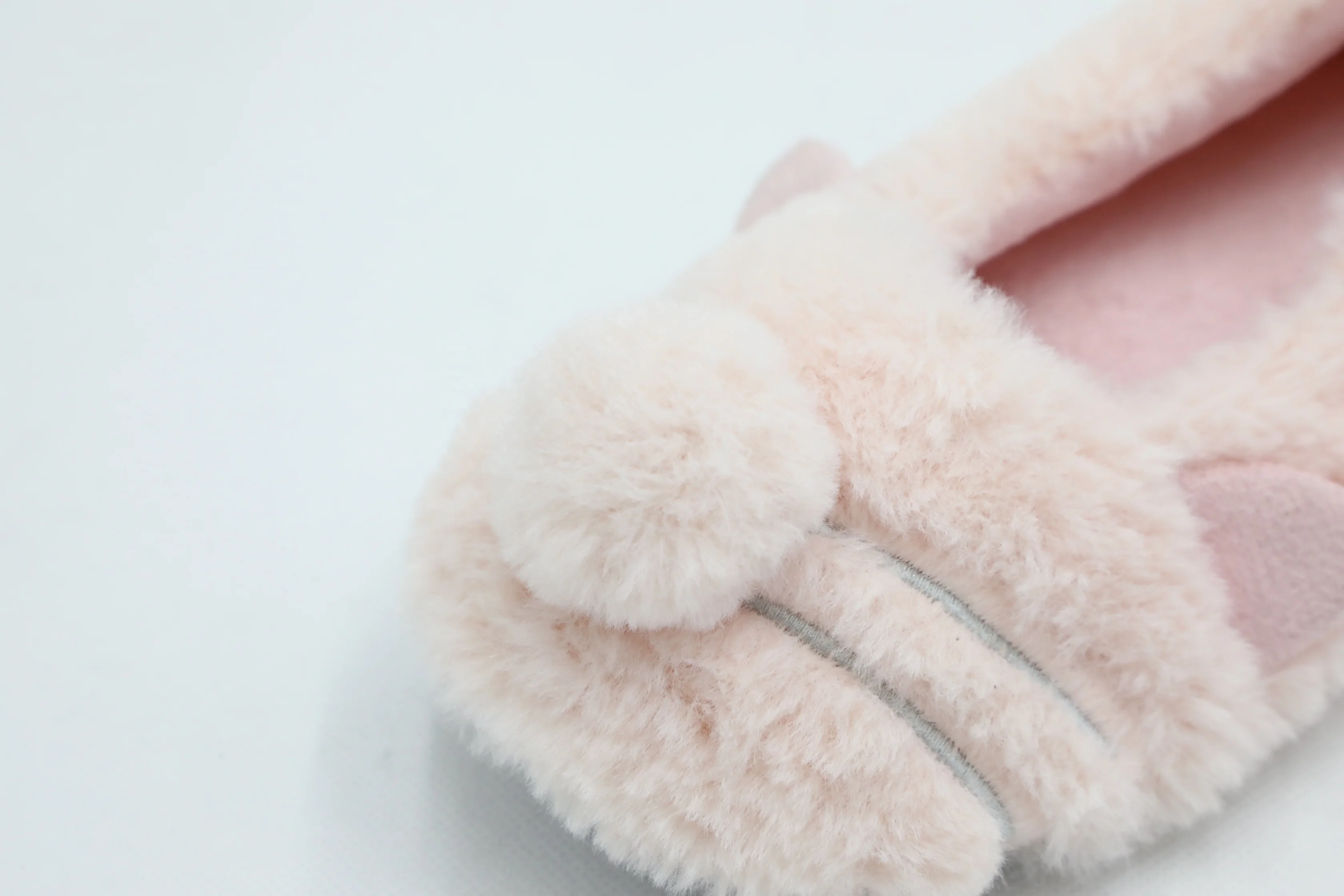 
pompon fluffy indoor slippers plush pink girls ballerina shoes 