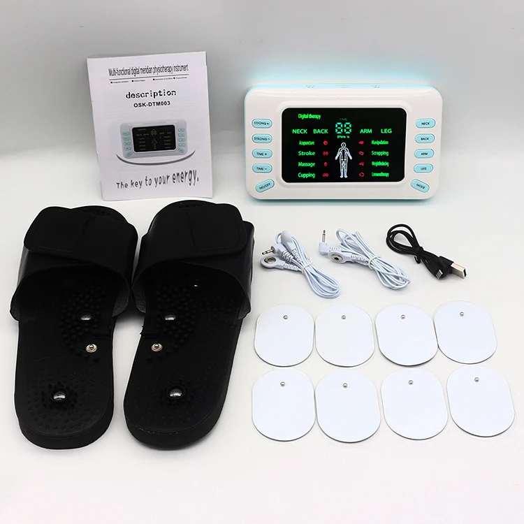 Acupuncture Slimming Massager machine 8 Pads Digital Therapy Apparatus Tens Physiotherapy Device with  massage slipper