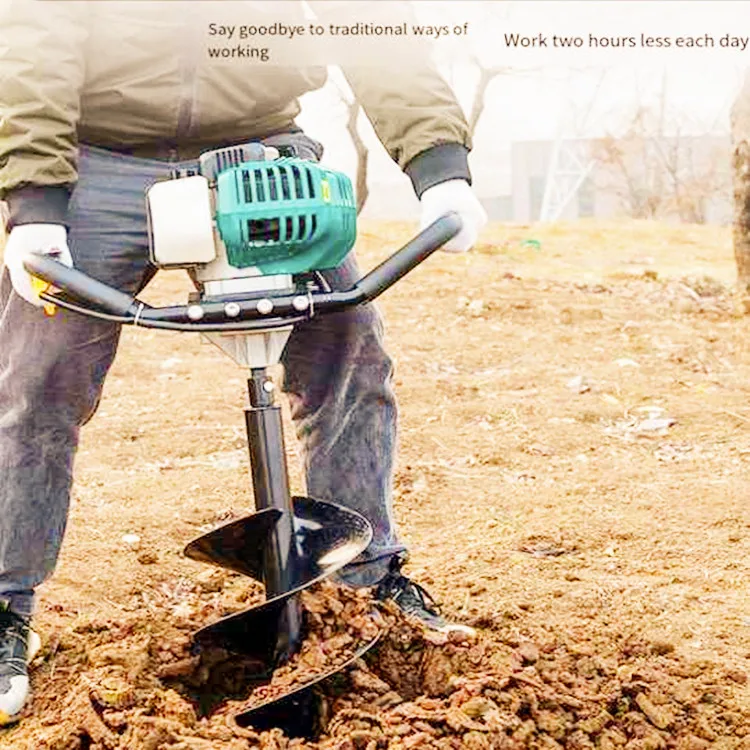 Four-stroke high-power spiral earth drill, soil drill, excavator, agricultural tree planting drilling machine