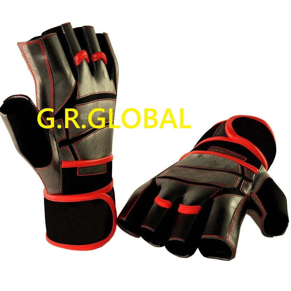 Пользовательские Бодибилдинг поддержка запястья обертывания мужские перчатки для тяжелой атлетики/половина пальца для тренажерного зала тренировок фитнеса тренажерного зала перчатки