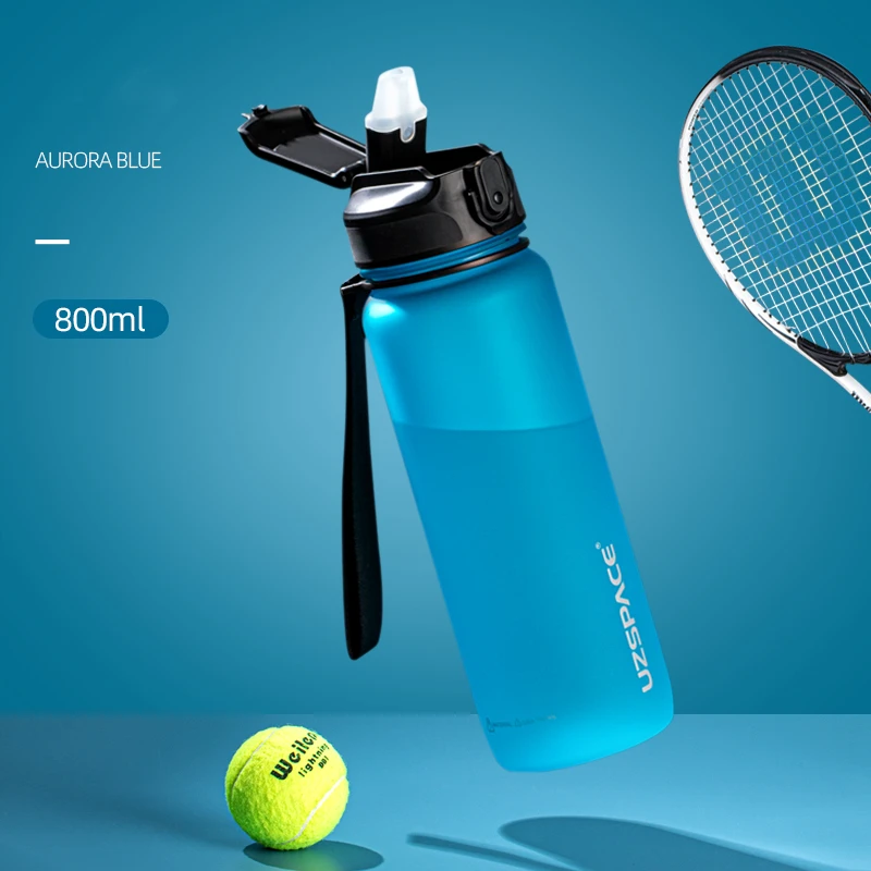 UZSPACE 1Liter 32oz Branded Sustainable Motivation Hydrate  Straw Drink Water Bottles with Straw Printed Logo for Adults