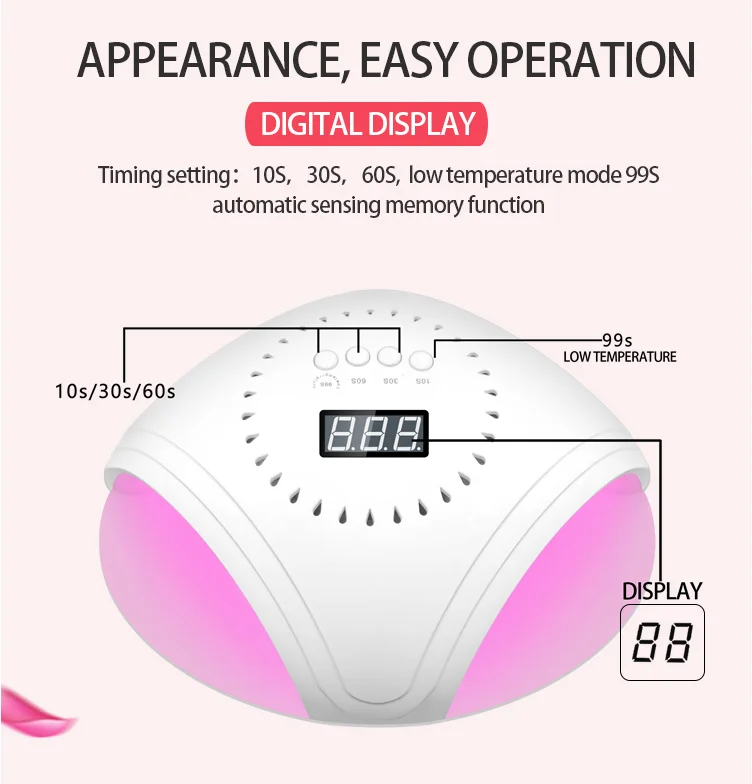 
2020 High Power SUN 86 W SUN+LED UV nail Lamp LED Gel Fast Curing 