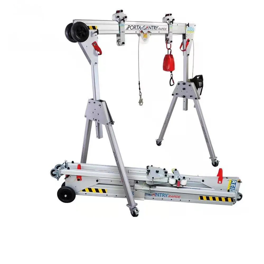 500kg Hot sale small warehouse portable mini mobile adjustable lifting aluminum gantry crane with hand chain block