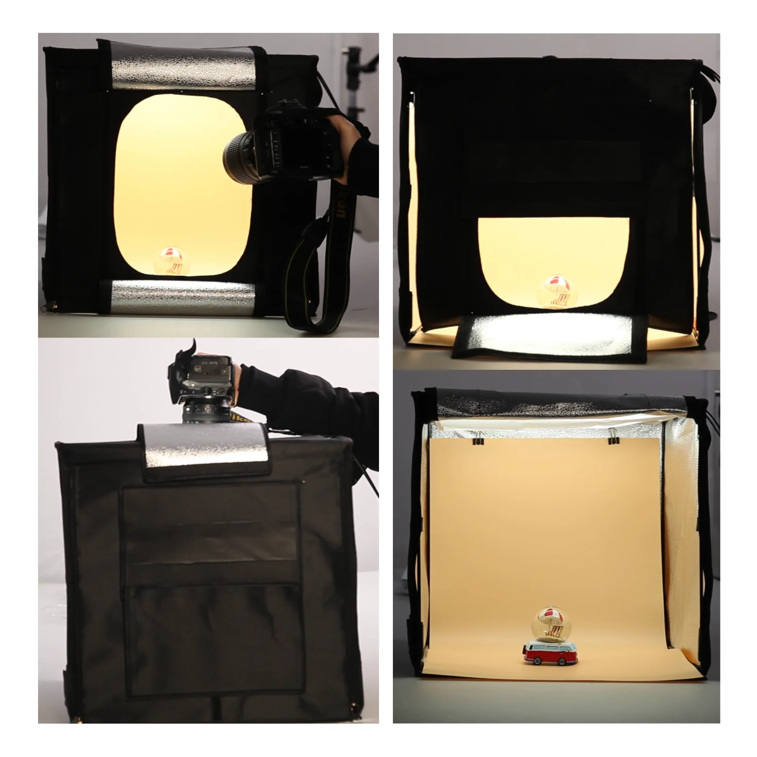 Folding Portable Photo Studio Light Box Kit Professional Photography Shooting Tent with Adjustable Brightness LED Strip Lights