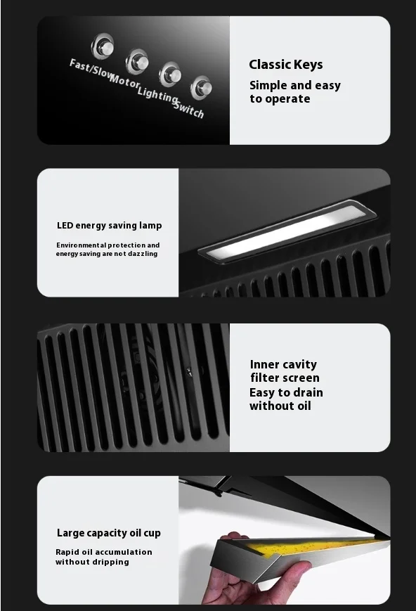 wholesale range hood Household appliance kitchen Hood with large ceiling side Digital New smart extractor hood