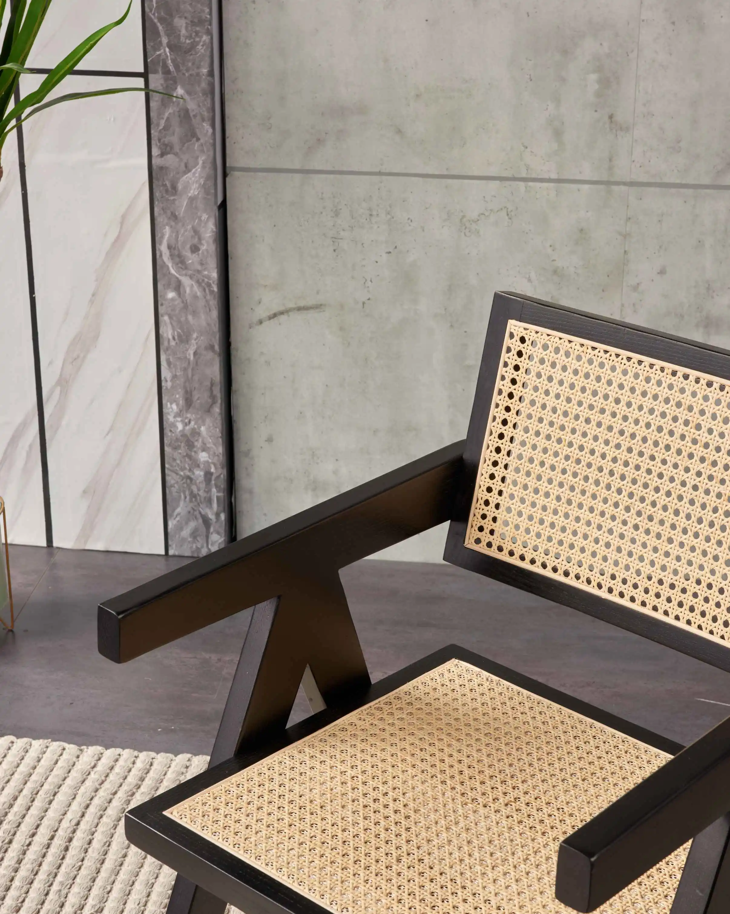 good price modern Nordic Solid Ash Wood Rattan Dining Chair small packing Assembled Leisure armchair Kitchen Restaurant  Hotels