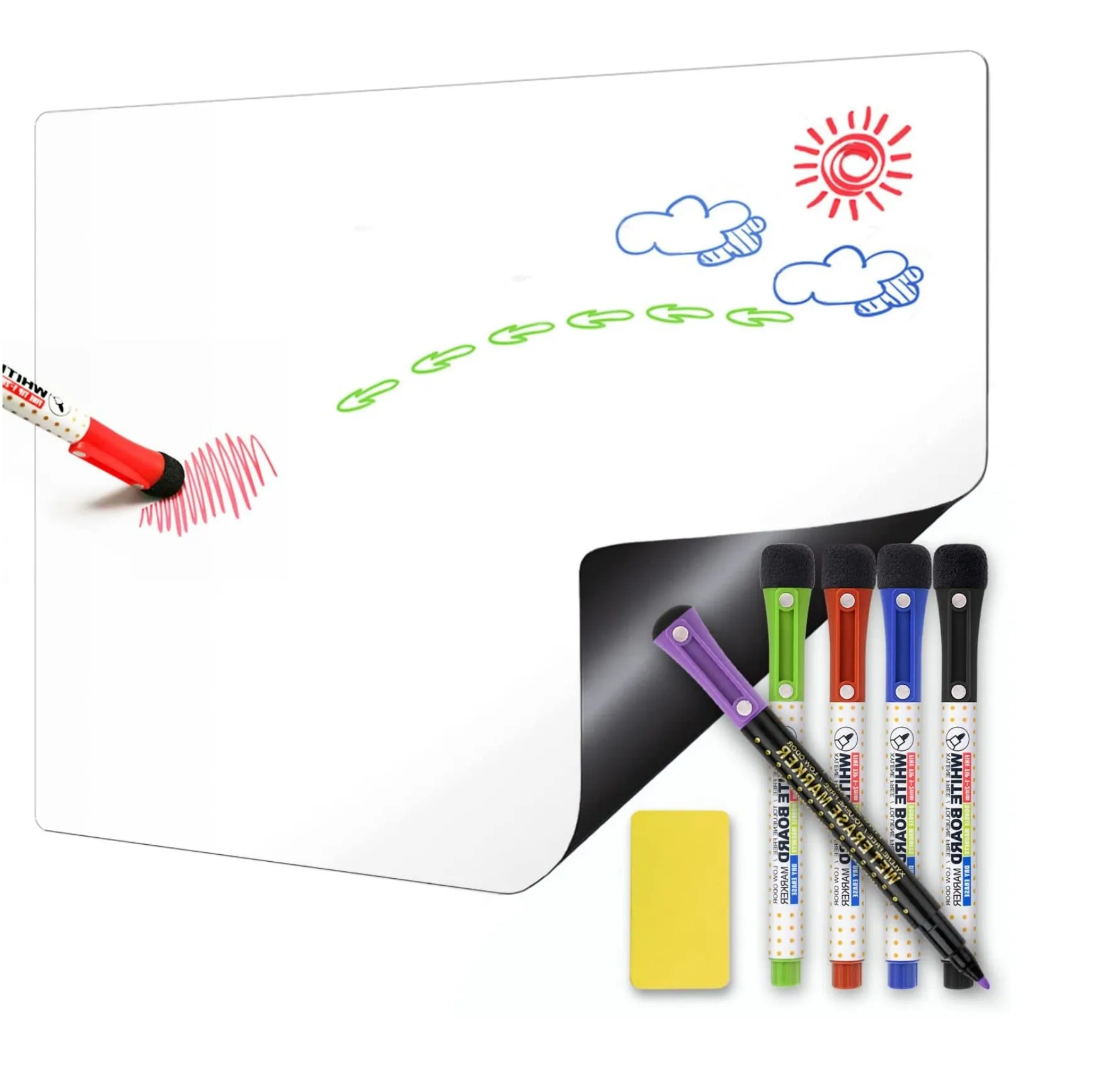 2023 magnetic business card fridge magnet high quality pet clear dry erase whiteboard magnetic calendar board for refrigerator