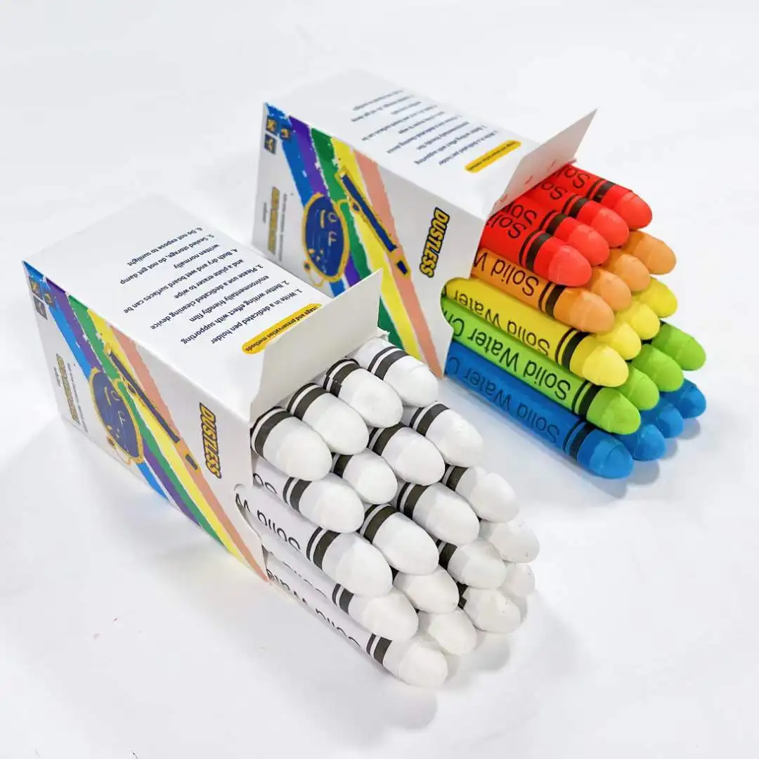 Professional Customizable Doodle Pen Water-soluble Dustless Chalk Erasable White/Color Chalk for Black Board