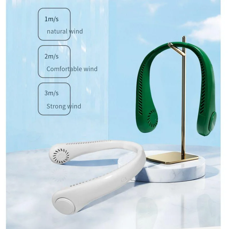 mini silent blameless hanging rechargeable neck cooling usb fan mini portable 2400mah folding usb chargi