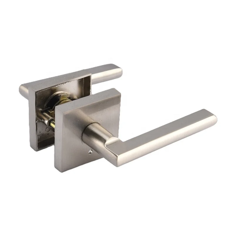 Interior Privacy Door Handle with Lock, Door Lever For Bathroom and Bedroom,  Keyless Push Button Lock Door Lever