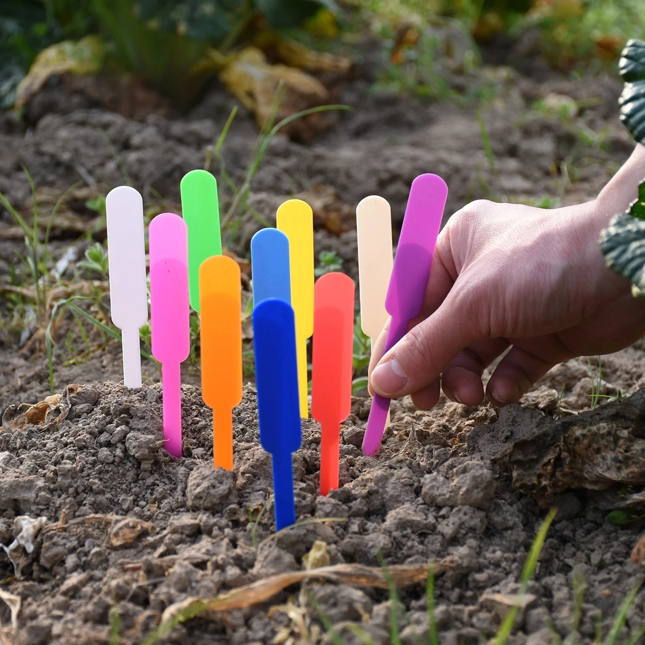 100PCS Waterproof Garden Plant Labels Plastic Tags Nursery Markers Flower Pots Seedling Write Sign Mark DIY Garden Decor Tools