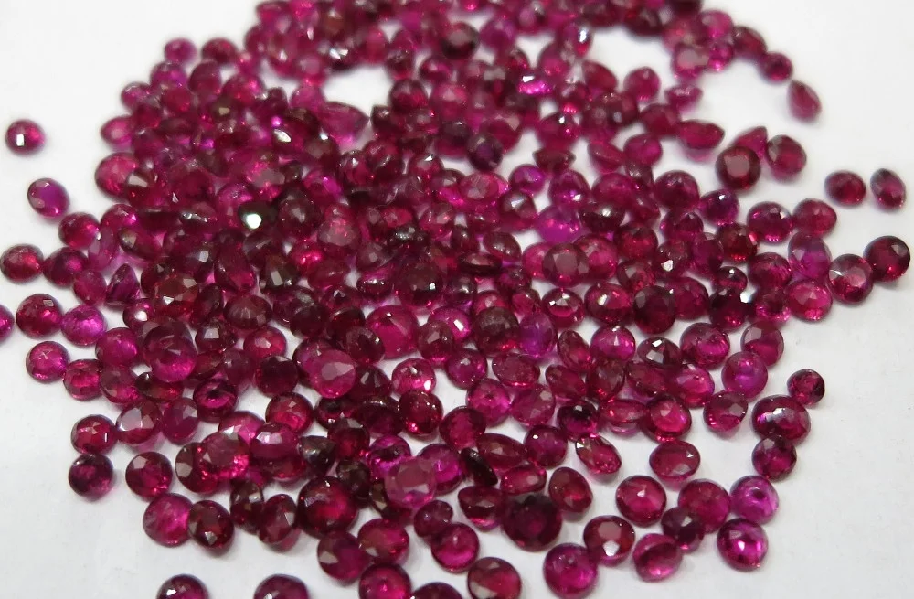 1.5-2mm Natural Loose Burmese Ruby Blood Red Color Top Quality for Setting