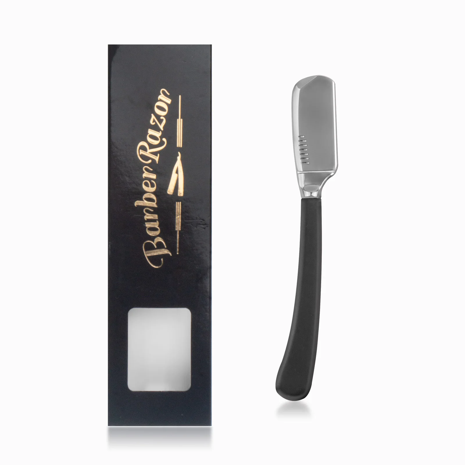 Straight Edge Razor Zinc Alloy Barber Razor Men Shaver Custom Logo Plastic Rubber Men System Safety Razor