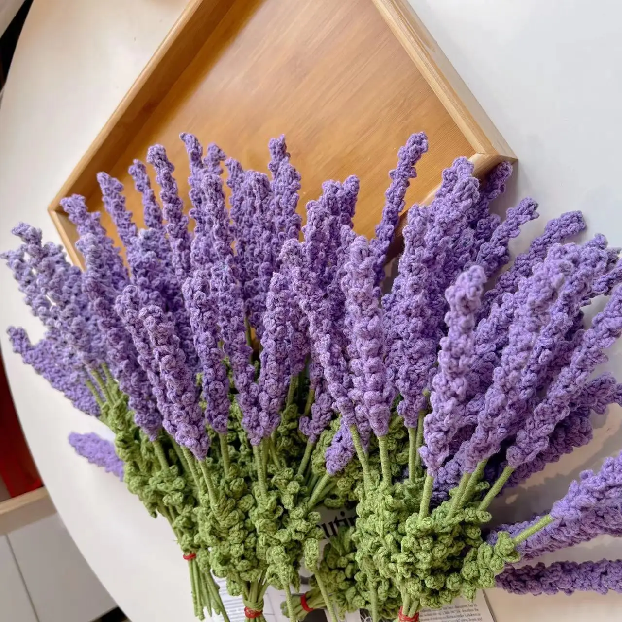 Hot Sale Home Decor Crochet Flower Handmade Artificial Lavender Flowers