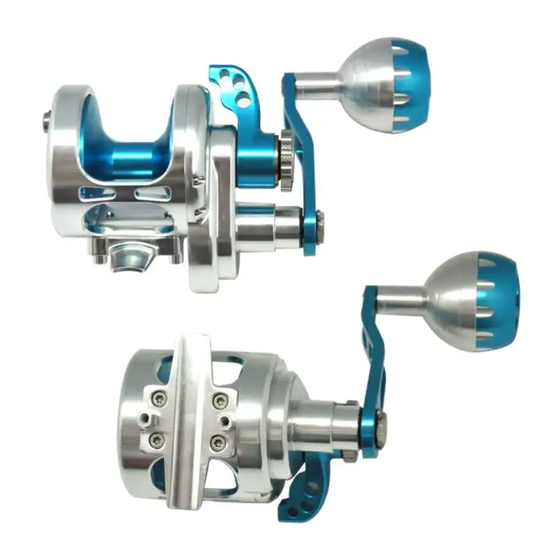 
Great low price stainless steel gears bait runner one way clutch bearing 80w golden heavy bass automatic aluminum fishing reels 
