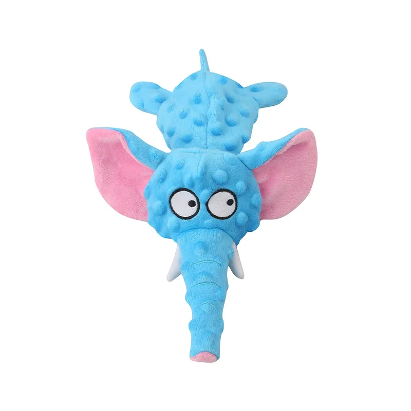 Fast Shipping Hot Sales Long Shape Blue 30cm Dog Chew Toy Stuffed Animal Elephant Lying Dog Plush Chew Toys