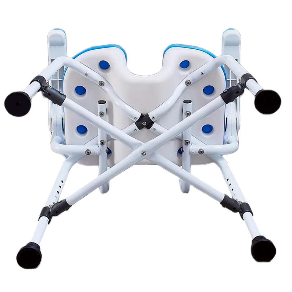 Foldable Bath Chair Shower Bathroom Chair with Fixed Non-Slip Armrest Bathroom Safety Equipment