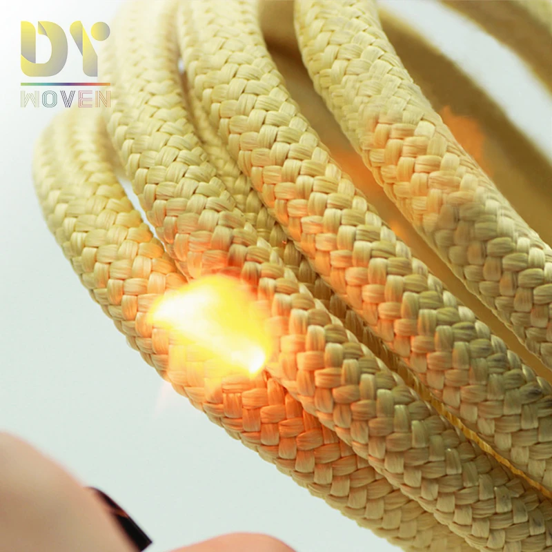 Fireproof High strength 1-18mm Diameter Aramid Rope Kevla Rope