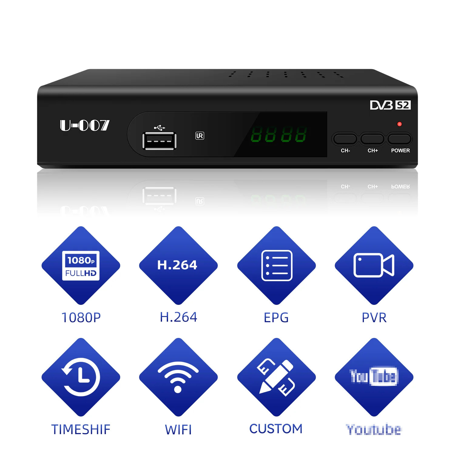 High Quality 1080p 4k Dvb S2 Satellite Decoder Receiver Free OEM/ODM FTA System12-month Warranty Digital Android Set Top Box