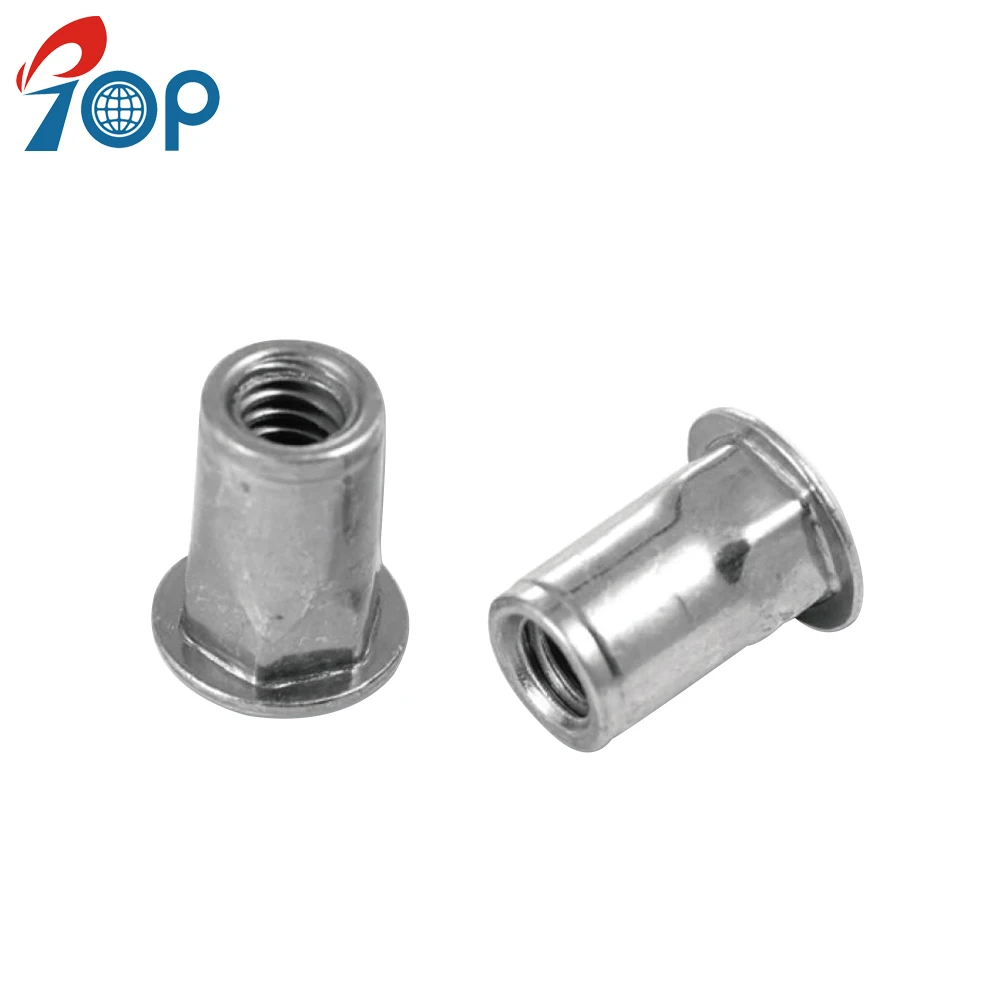 
M8 Flat Head Open End Half Hex Body Blind Rivet Nuts 