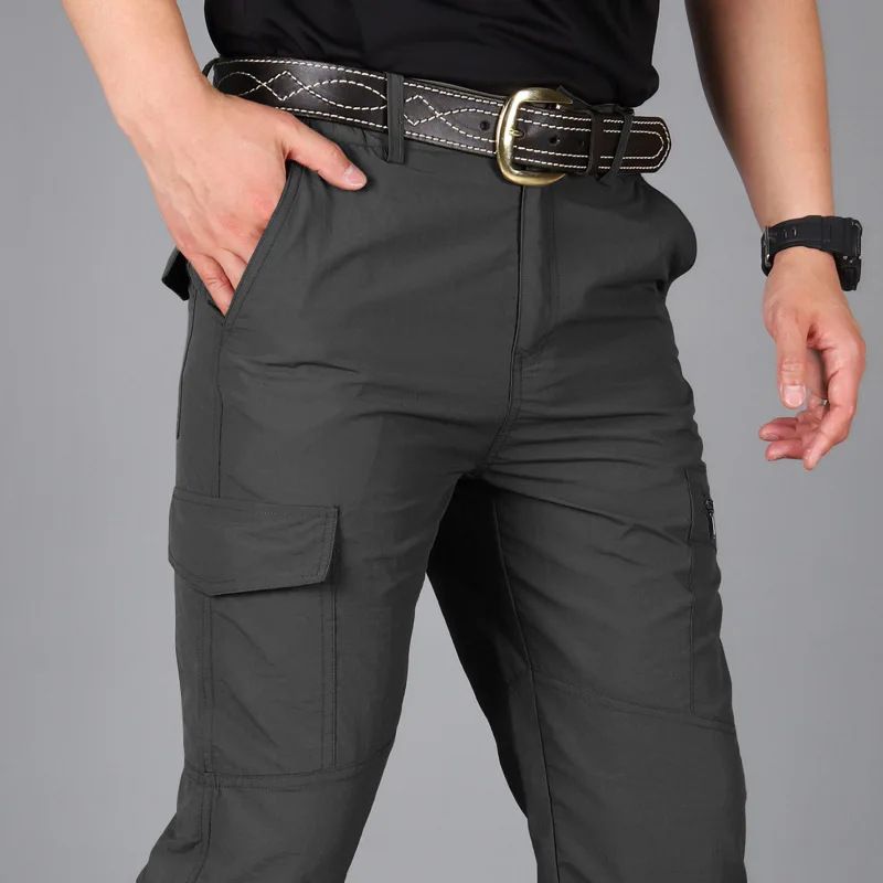 Wholesale New fashion men quick dry pants thin solid color outdoor sports casual trousers tactical long pant