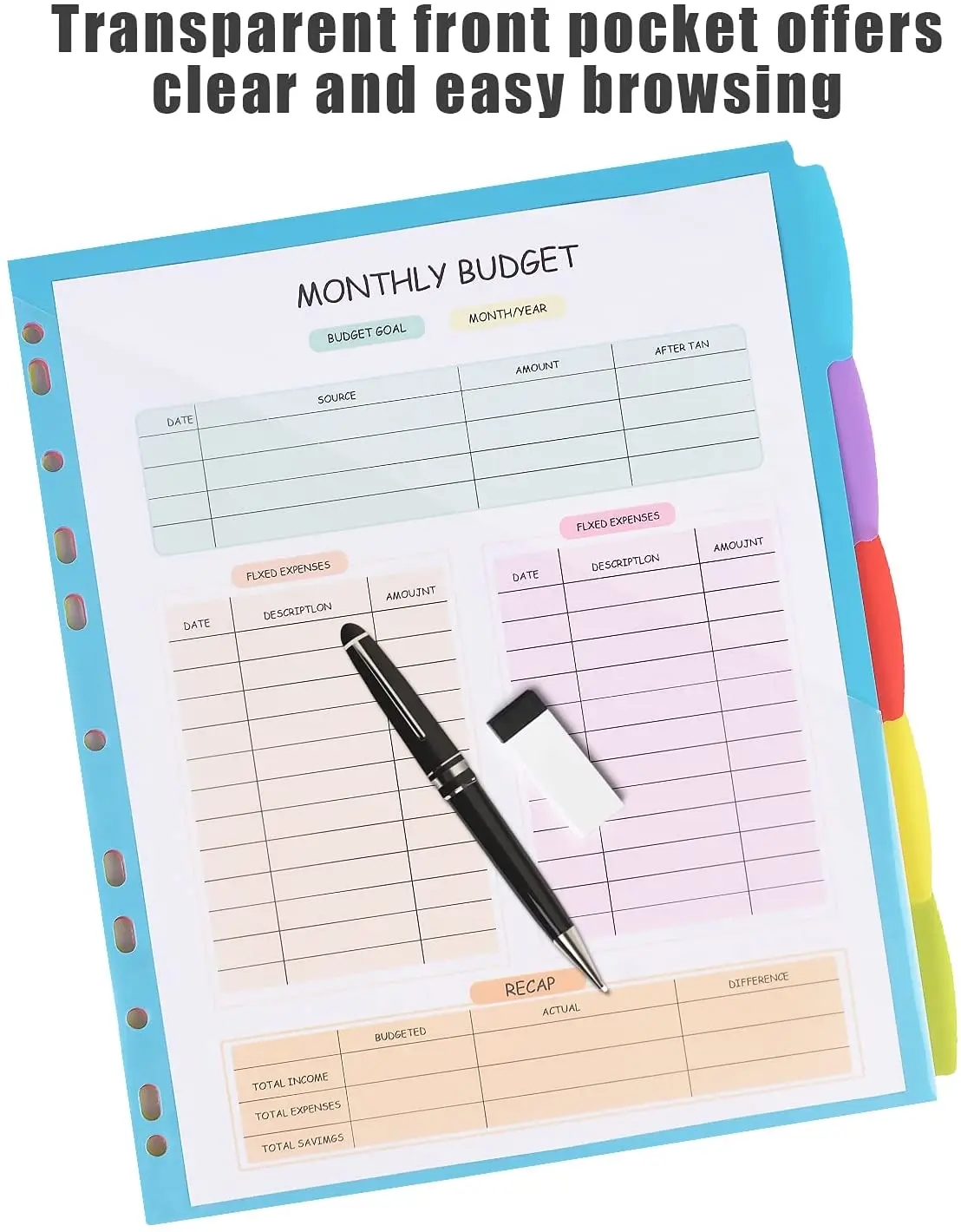 Office Stationery Supplier Custom Color Pp 3 Hole Ring Binder Index Divider A4 A5 Plastic File Dividers