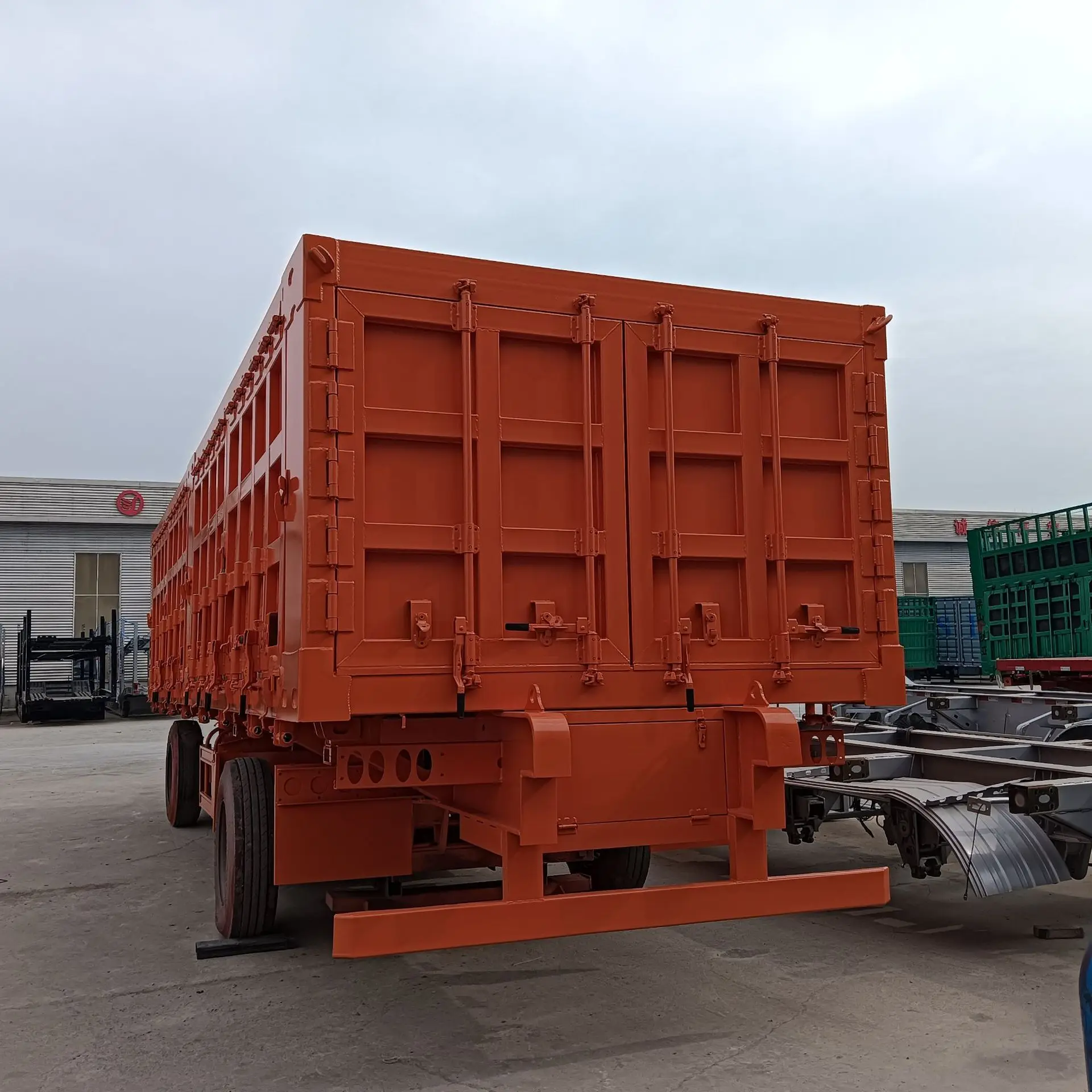High Quality 10ton-20ton Full Cargo Container Semi-Trailer 2 Axle Steel Carbon Steel Truck Trailers 12r22.5 Tyre Max 40ton