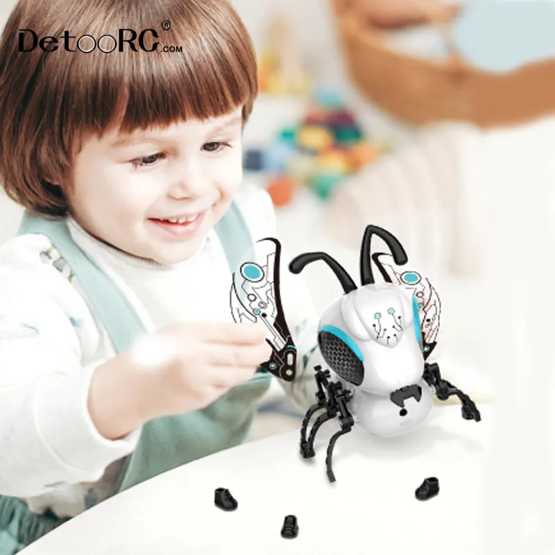 Detoo Stem Diy robot diy robot elves for kids singing dancing robot pet educational toy diy simple building blocks