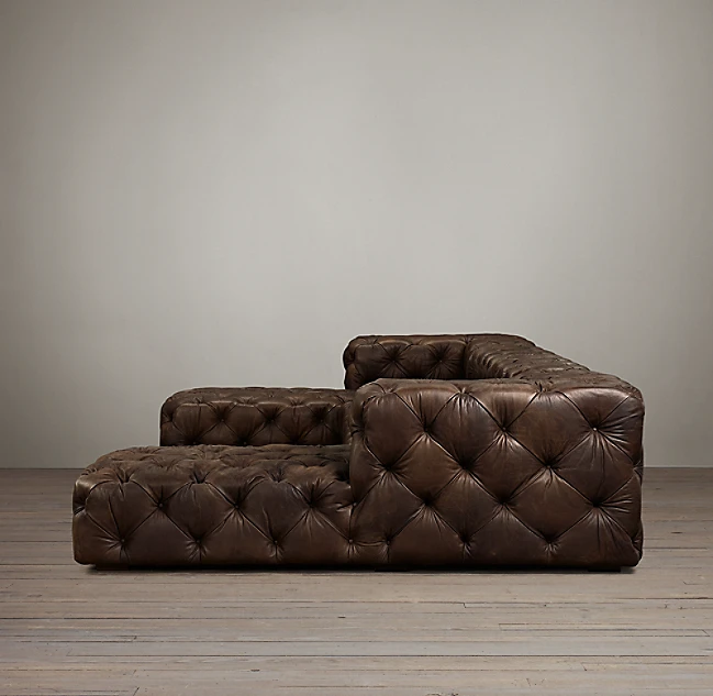 Домашняя мебель в американском стиле chesterfield удобная для гостиной U-образный секционный диван из искусственной кожи