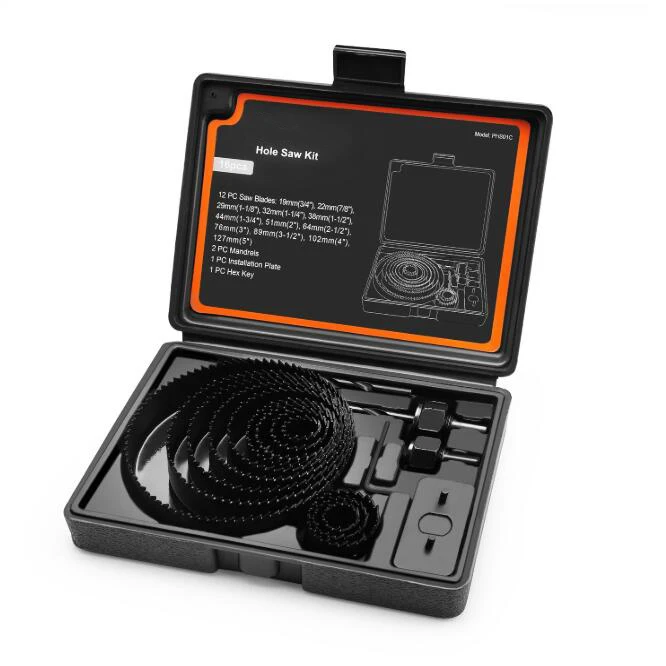 Full Set in Case with Mandrels Hole Saw Kit