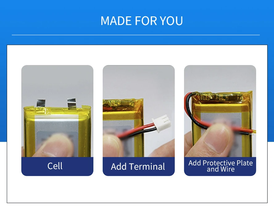 Custom 3.7v 7.4v 11.1v 12v Rechargeable Li Ion Pouch Cell Batteries 2000mah 3000mah 5000mah  Lithium Polymer Battery