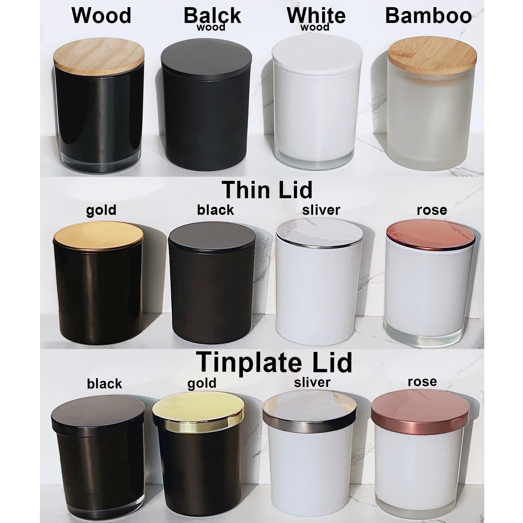 8 oz 10 oz 14 oz Round candle container large candle jars 380 520 ML customized packaging box Candle vessels with lids