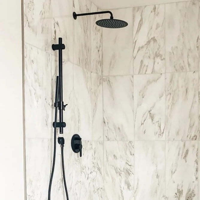 Chrome Shower Set Wall Mounted Round Buttons Switch Stainless Steel Bathroom Rain Rainfall Shower Mixer Faucet Set