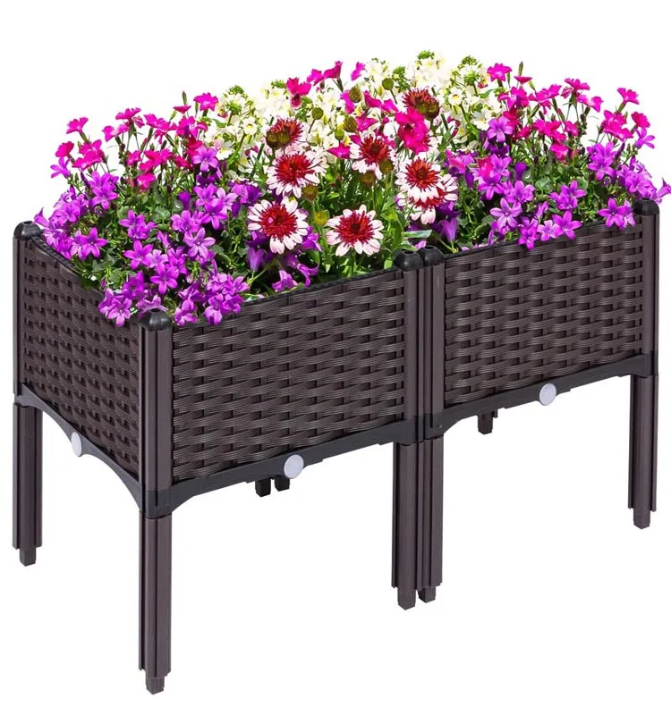 Elevated Legs Patio Plant Boxes Vegetable Flowers Planting Indoor Outdoor Fence Balcony Yard Supplies Raised Garden Bed