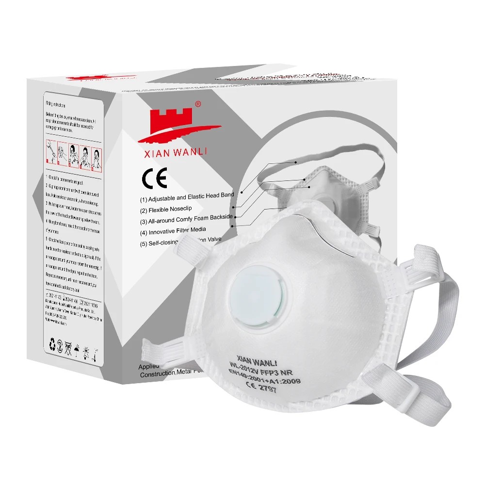 Customized logo FFP3 No Valve Respirator Disposable Mask 5 Layer Face mask dust-proof respirators high protection