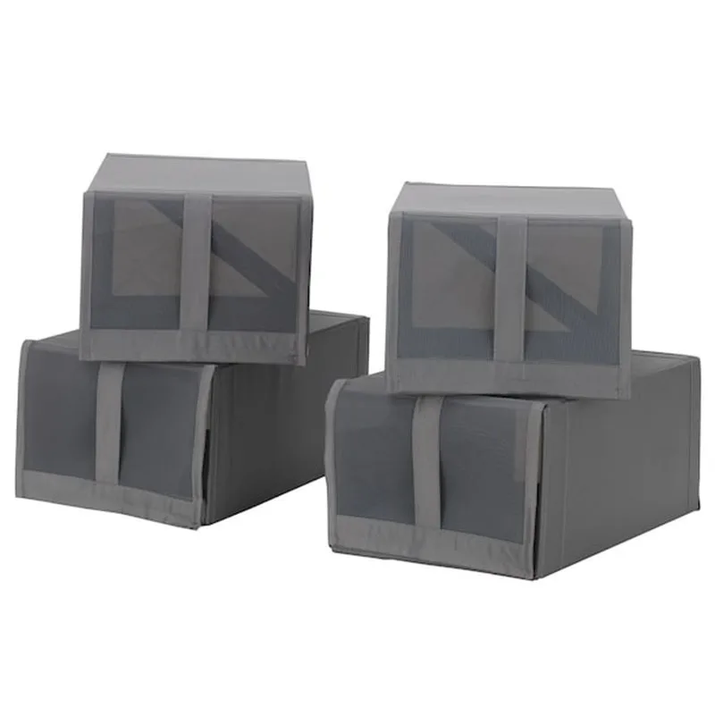 4 Pieces Sets Breathable Storage Shoe Box Transparent Shoe Storage Artifact Sneaker Drawer Net Fabric Washable Storage Box