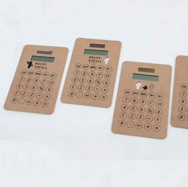 Hot sale 8 Digit Kraft Paper Calculator With Solar Power For Advertising